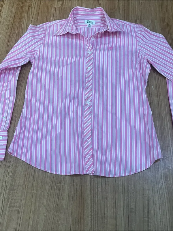 Lilly Pulitzer Pink and White Striped Button-Down Shirt - Image 5