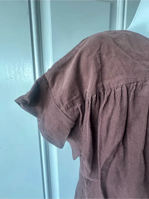 Altar’d State Brown Oversized Shift Dress Cap Sleeve Boho Chic Size S - Image 12