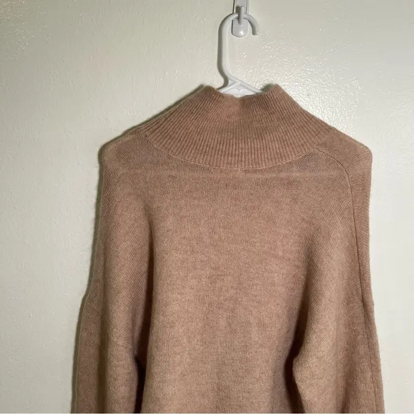 H&M Women's Size 4 Mohair-Blend Polo-Neck Jumper Sweater‎ Light Beige Wool - Image 8