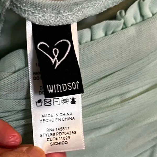 Windsor Mint Green Pastel Tulle Ruched Bodycon Mini Dress S - Image 4