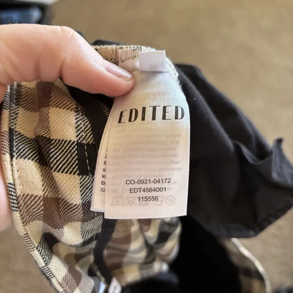 EDITED womens 38 Brown Cream‎ Plaid Ankle Trouser Pants - Image 7