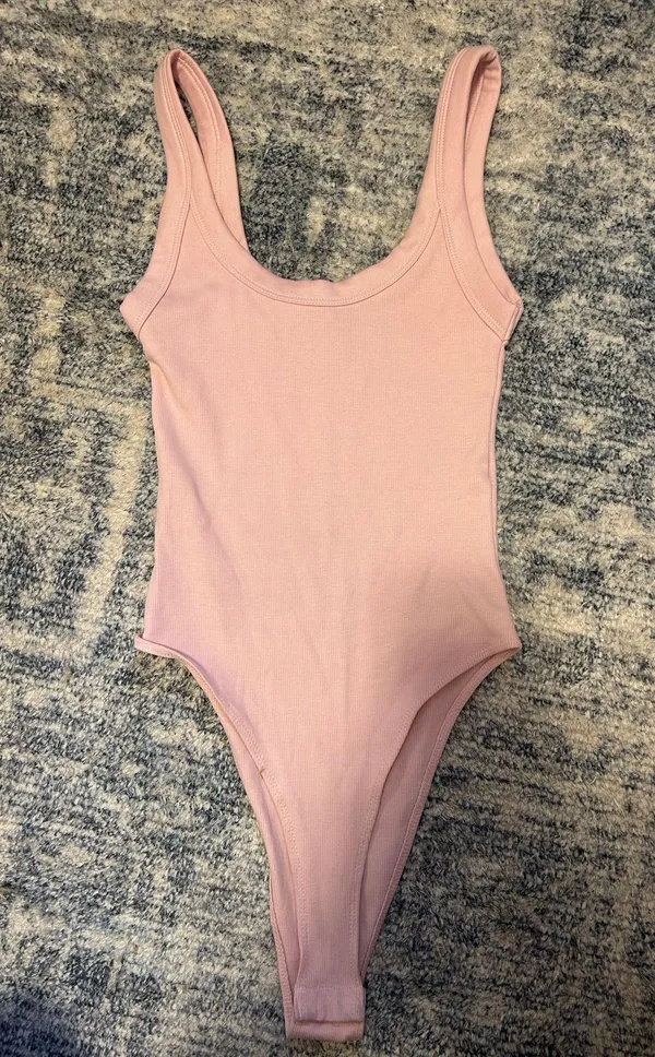 ZARA Pink Ribbed Bodysuit - Image 2