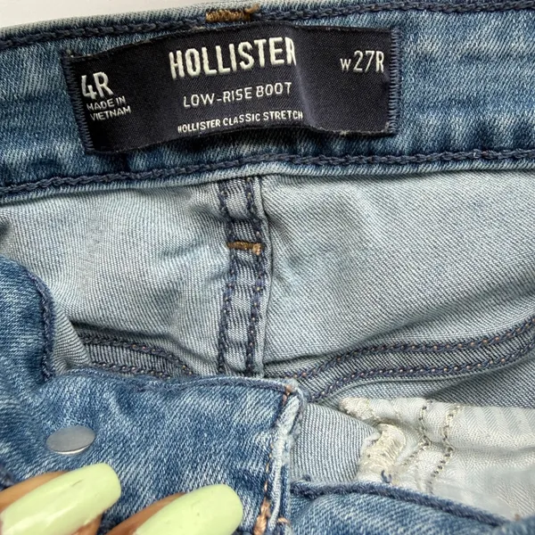 Hollister Low Rise Boot Jeans Light Wash‎ Women Size 4R 27R Classic Stretch - Image 4