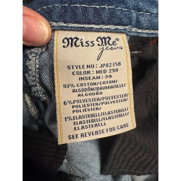 Miss Me Signature‎ Distressed Embellished Pockets Bootcut Jeans Size 27 - Image 9