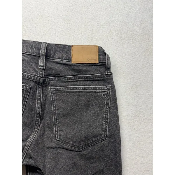 Madewell Perfect Vintage Jeans Womens 25 Black Mid-Rise Straight Leg Distressed - Image 7