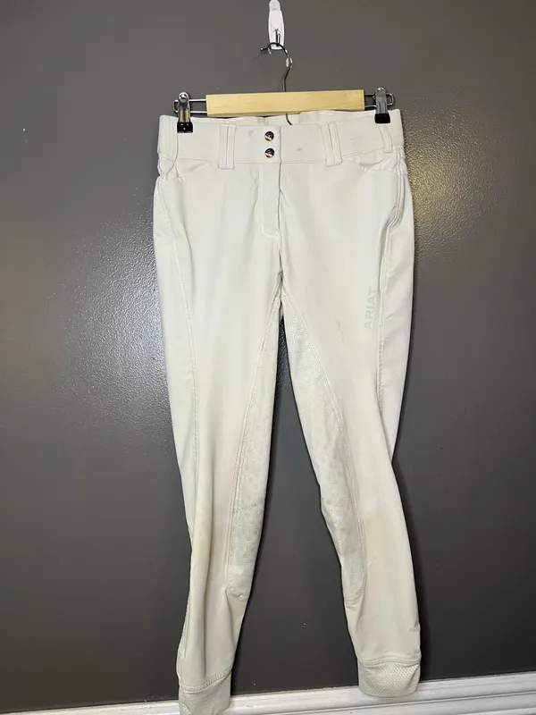 Ariat Pro Series Pants Womens 22R White Riding Breeches Ankle Grip Stretch - Image 2