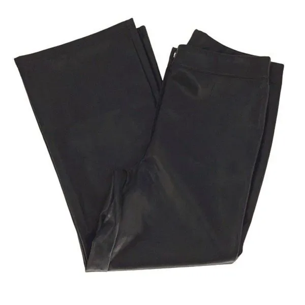 Bagatelle Womens Wide Leg Crop Mid Rise Zip Faux Leather Pants Black Size Medium - Image 5