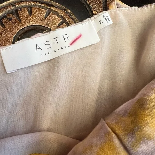 ASTR THE LABEL yellow tie dye mini dress size M EUC summer party - Image 8