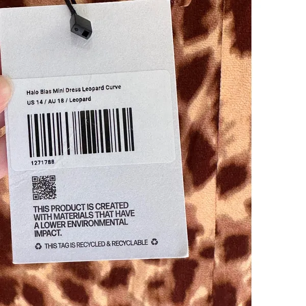 Princess Polly Halo Bias Mini Dress Leopard Animal Print Brown US 14 Curve NWT - Image 5