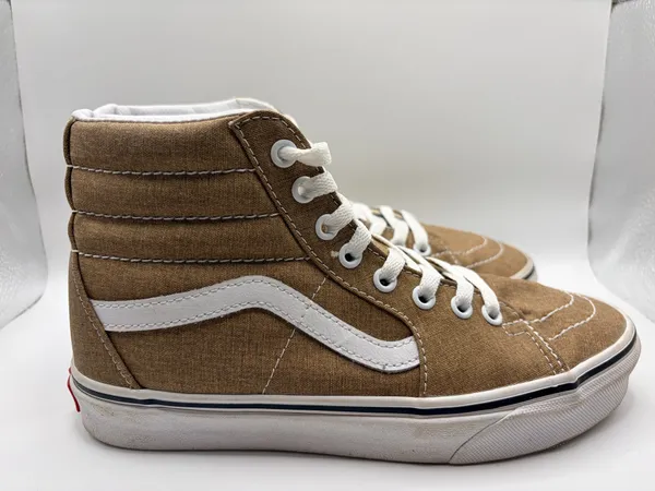 Vans Sk8-Hi Brown Canvas High Top Sneakers Men’s 6 Women’s 7.5 Skate Shoes - Image 2