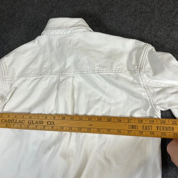 Madewell White Denim Shirt Dress Long Sleeve Button Front‎ Cotton Shacket Small - Image 12