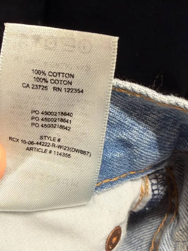 Aritzia denim forum 7 Yrs Bleu Taboo The Farrah Hi-Rise wide Cargo Jean size 25 - Image 6