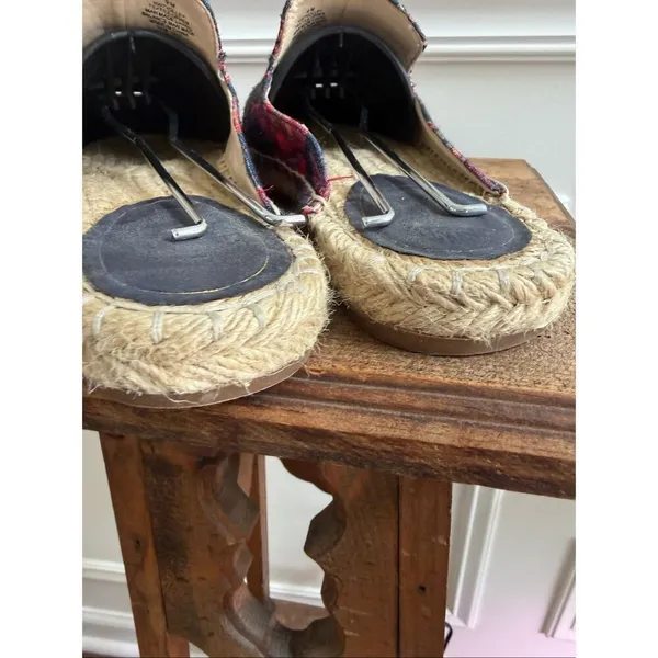 Nine West Volley Espadrille Mule Blue Red Silver Textile 9 - Image 4
