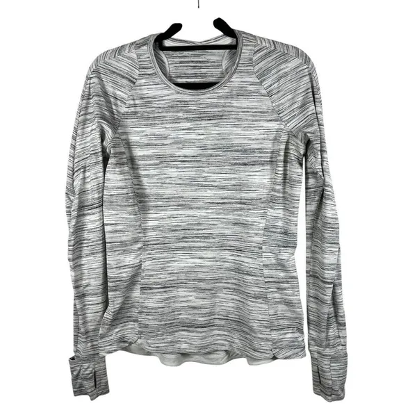 Lululemon Runderful Long Sleeve Space Dye‎ Camo White Silver Spoon 10 Athletic - Image 2