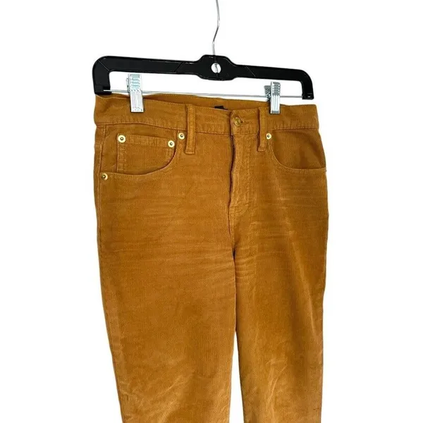 J Crew Womens Corduroy Ankle‎ Straight Pant Size 26 Mustard Yellow Brown Stretch - Image 5