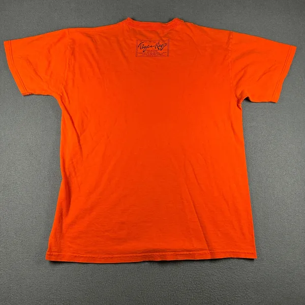 Vtg Auburn Tigers Football T Shirt Medium Russell Athletic Orange NCAA Short Slv - Image 10