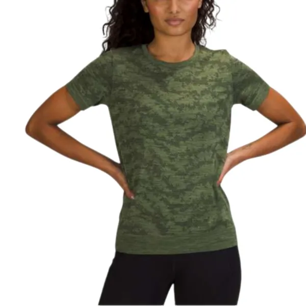 LULULEMON Swiftly Breathe Short Sleeve Top Sz M Green Athletic Everyday Travel - Image 10