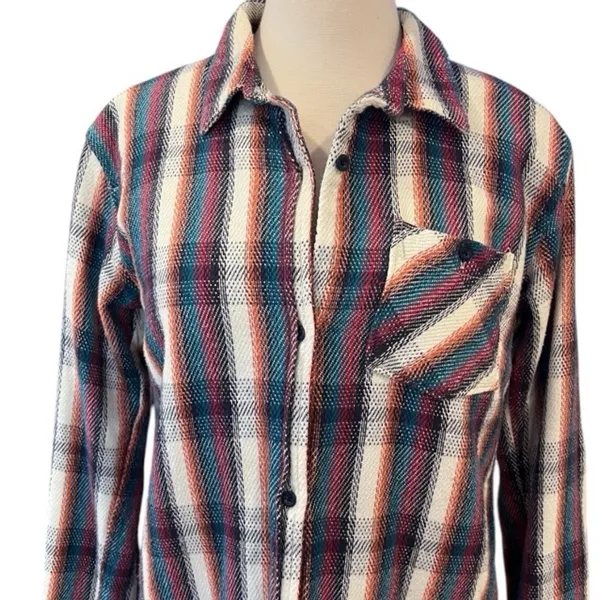 Burton Grace Sherpa Plaid Flannel Shirt Jacket Fleece Lined Shacket Size S - Image 3
