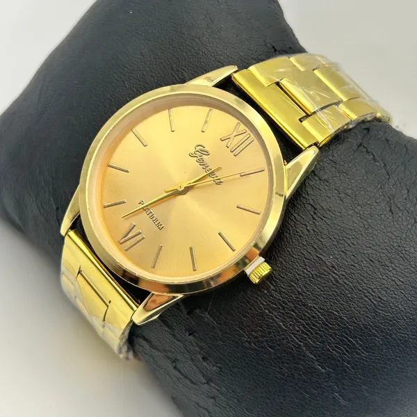 Geneva Platinum Gold-tone Stainless Steel Watch Working New Battery - Image 2