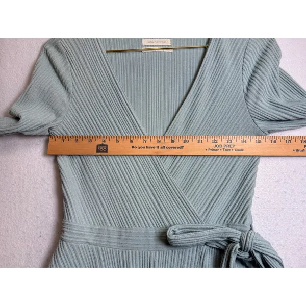 Urban Outfitters Ribbed Long Sleeve Wrap Romper Sage Green Small - Image 8