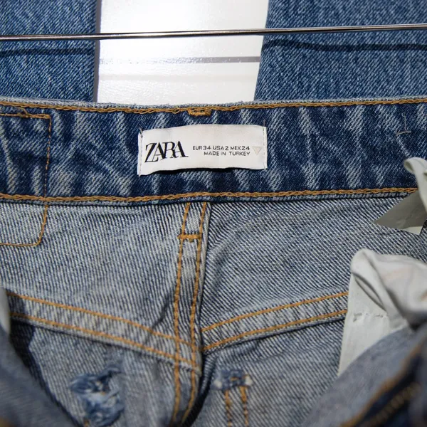 Zara Women's Cotton Flared Leg Distressed Denim Jeans Blue 2 - Image 2