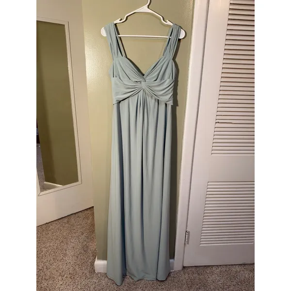 Celebrate DB Studio Womens Sz 10 Jersey Twist Knot Empire Waist Dress Dusty Sage - Image 2