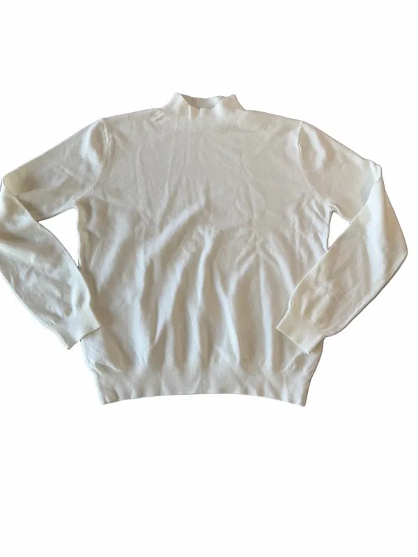 Women's Off White Soft Mock Neck Long Sleeve Sweater Size XL #260869 - Image 4