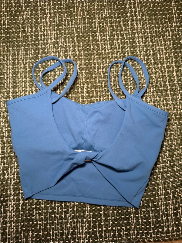 Blue Women's Cropped Workout Tank Size XS - Image 2