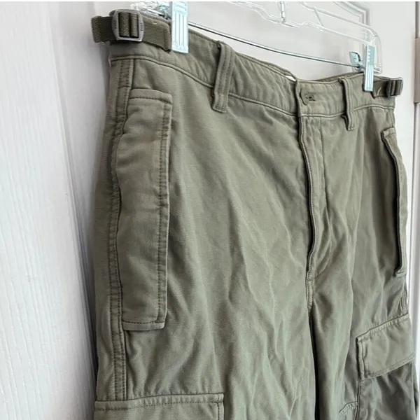 Aritzia TNA Surplus Cargo Pants Olive Green Wide Leg High Rise Women 10‎ 109819 - Image 5
