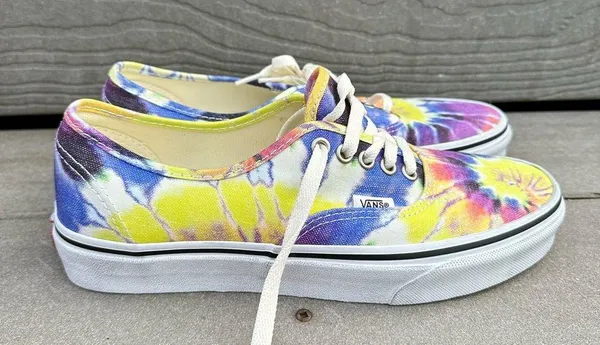 NEW Vans Washed Tie-Dye Authentic Shoes | Multicolor Skating Casual NWT - Image 2