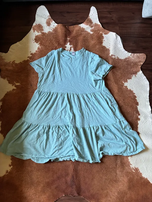 Old Navy tiered tee shirt dress size large 100% cotton - Image 2