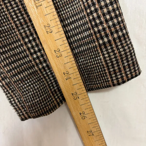 Sanctuary Longline Blazer Coat Brown Glen Plaid‎ Double Breasted Work Academia L - Image 8