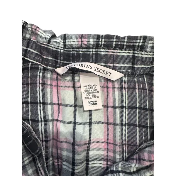 Victoria's Secret‎ Plaid Flannel Pajama Top Sleepwear Women's Small - Image 3