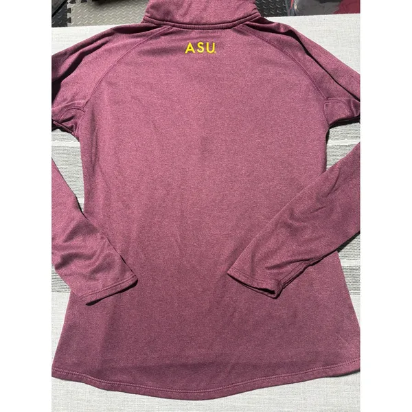 ASU Sun Devils Womens Medium Maroon Quarter Zip Pullover Sparky Logo Athleisure Purple - Image 5