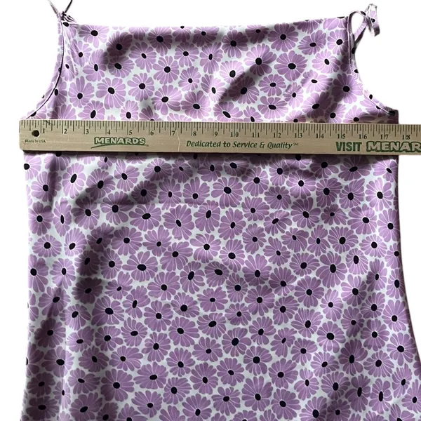 Cotton On Mini‎ Dress Medium Purple Daisy Print Cowl Neck Sleeveless - Image 8