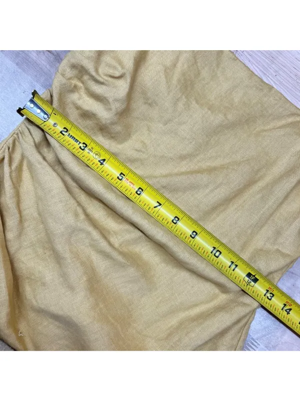 Reformation Kerrigan Linen Mini Dress Ruched Side Tuscan Sun Yellow Size 4 - Image 11