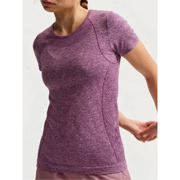 Nike Seamless Short Sleeve Top Size S Heather Maroon Pink - Image 8