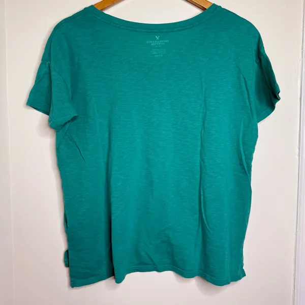 American Eagle Outfitters Oversized Pocket Tee Size Small Teal Casual Relaxed - Image 3