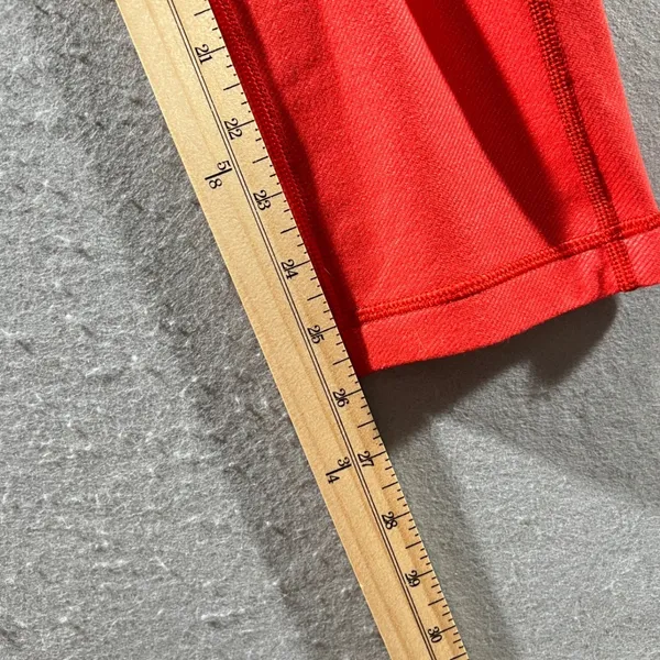 960 | Lululemon Ribbed High Rise Cropped Yoga‎ Leggings Coral Red Womens 4 - Image 4