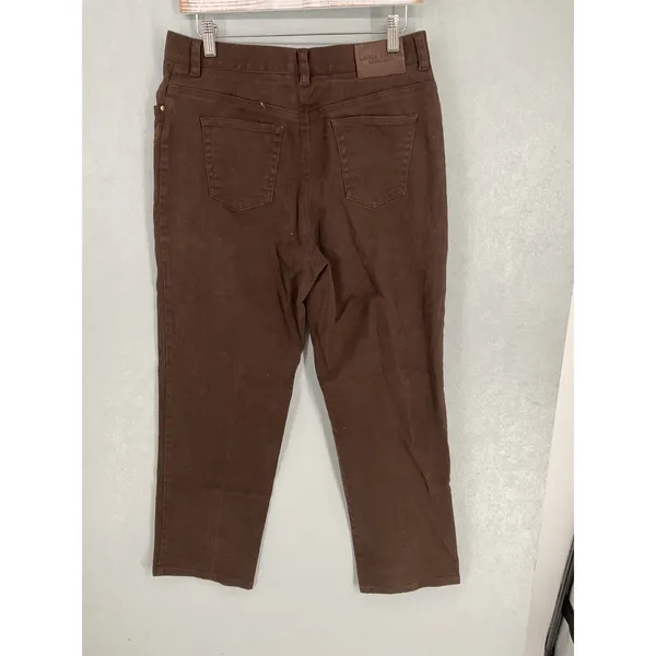 Lauren Jeans Co Ralph Lauren Womens Jeans Brown Straight Leg Stretch 10 - Image 4