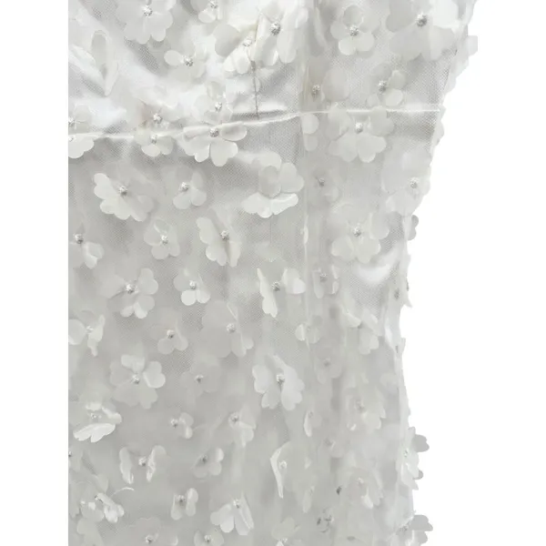 Storia Small‎ 3D Floral Appliqué Shift Mini Dress Bridal Cocktail Party Metallic - Image 2