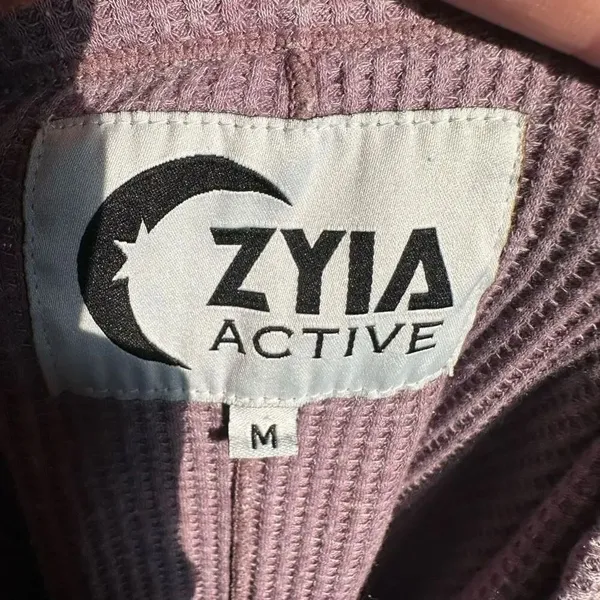 Zyia purple ribbed athletic long sleeve fitted thermal shirt - Image 4