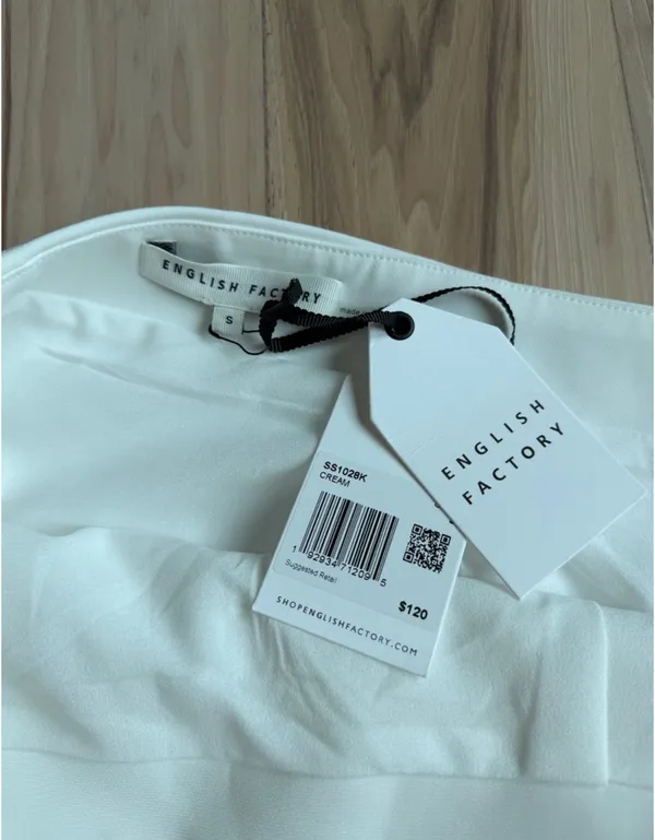 English Factory Cream Mini Skirt with Bow Appliqués - Image 3