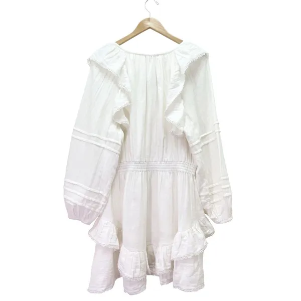NWT Chelsea & Violet Amanda Cotton Ruffle Dress White Sz Large Boho Cottagecore - Image 3