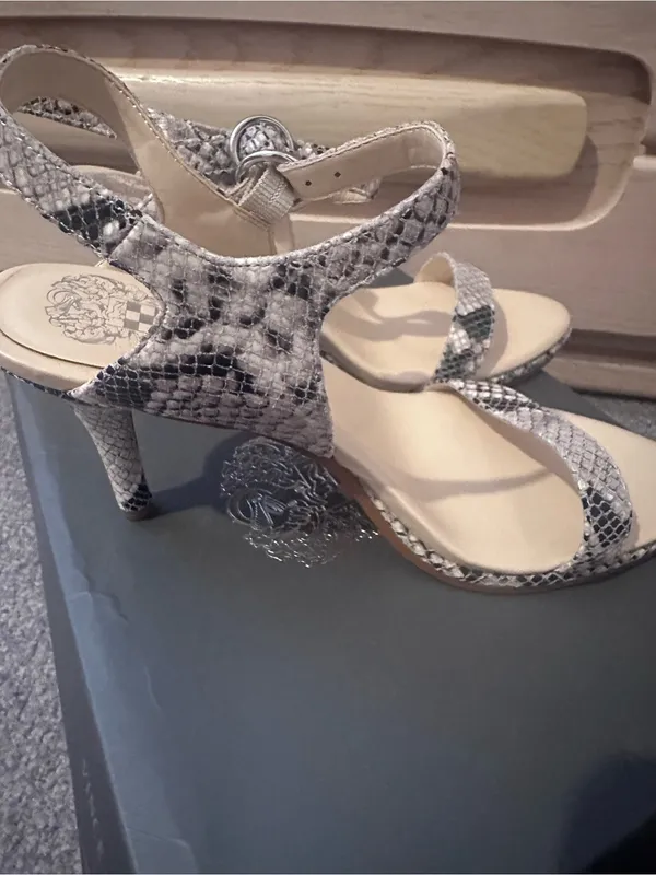 Vince Camuto Snake-Print Ankle-Strap Heels NWT - Image 3
