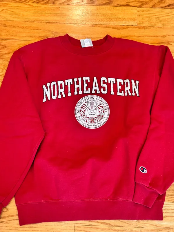 Champion Northeastern University Red Sweatshirt M Collegiate Huskies - Image 2