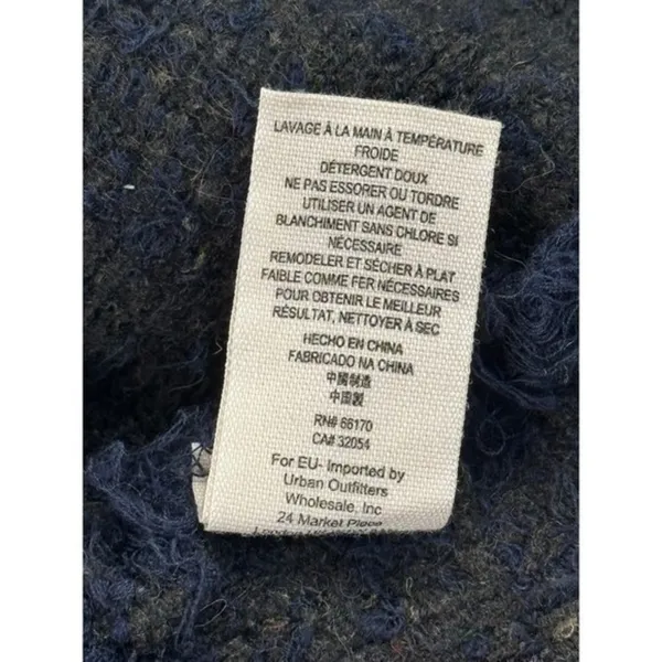 Free People Fuzzy Stripe‎ Button Front Cardigan Blue Olive Green Women's S - Image 11