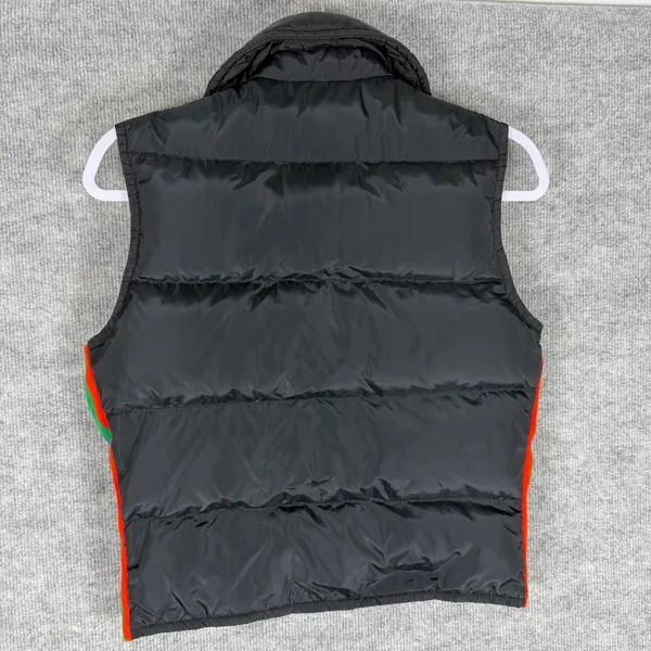 Vintage Topher Down Size-S Womens Puffer Vest Black Rainbow Retro - Image 2