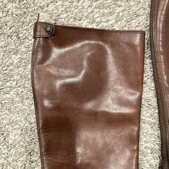 Frye Women's Brown Leather Riding Boots Knee‎ High Zip Up Casual Tall Size 7 - Image 3