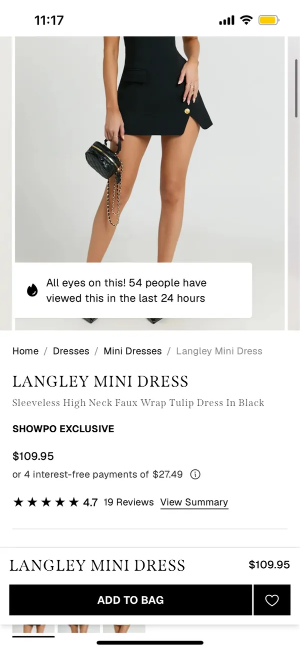 New Showpo Langley Mini Dress Sleeveless High Neck Tulip Dress MSRP $109 - Image 2